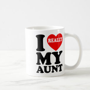 Taza De Café Me Encanta (El corazón) Mi Tía Por El Sobrino Y La