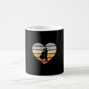 Taza De Café Me encanta el corazón retro de doble trasero