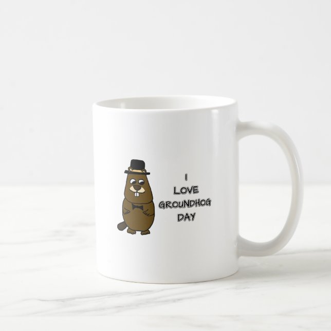 Taza De Café Me encanta el día de Groundhog (Derecha)