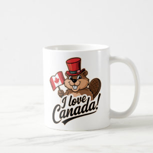 Taza De Café Me encanta el diseño de castores de Canadá