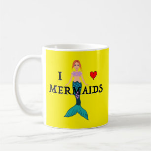 Taza De Café Me encanta el diseño de las sirenas - Mug clásico