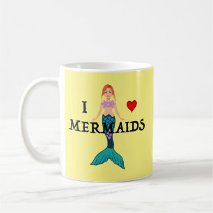 Taza De Café Me encanta el diseño de las sirenas - Mug clásico