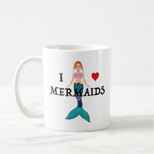 Taza De Café Me encanta el diseño de las sirenas - Mug clásico