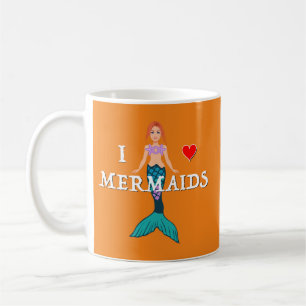 Taza De Café Me encanta el diseño de las sirenas - Mug clásico