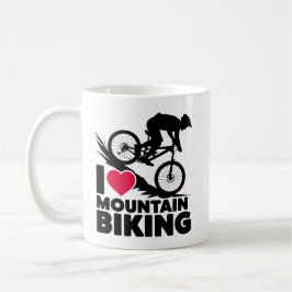 Taza De Café Me encanta el diseño de siluetas de ciclismo de mo