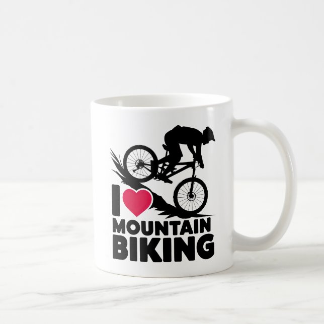 Taza De Café Me encanta el diseño de siluetas de ciclismo de mo (Derecha)