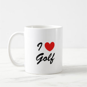 Taza De Café Me encanta el golf Deportes Typografía Café Mug