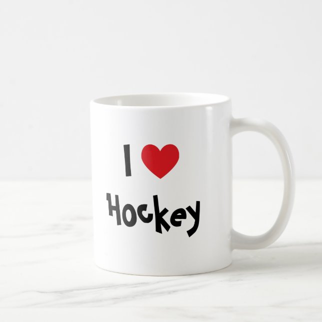 Taza De Café Me encanta el hockey (Derecha)