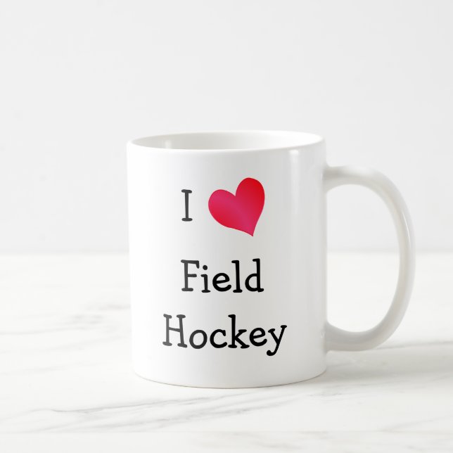 Taza De Café Me encanta el hockey sobre hierba (Derecha)
