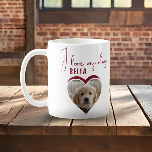 Taza De Café Me encanta el nombre de mi Mascota de fotografía d (Subido por el creador)