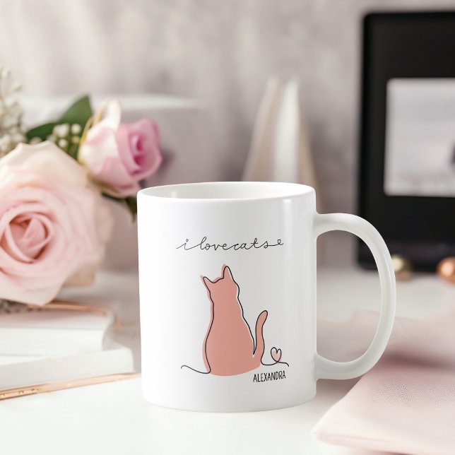 Taza De Café Me encanta el nombre personalizado de la silueta d (Subido por el creador)