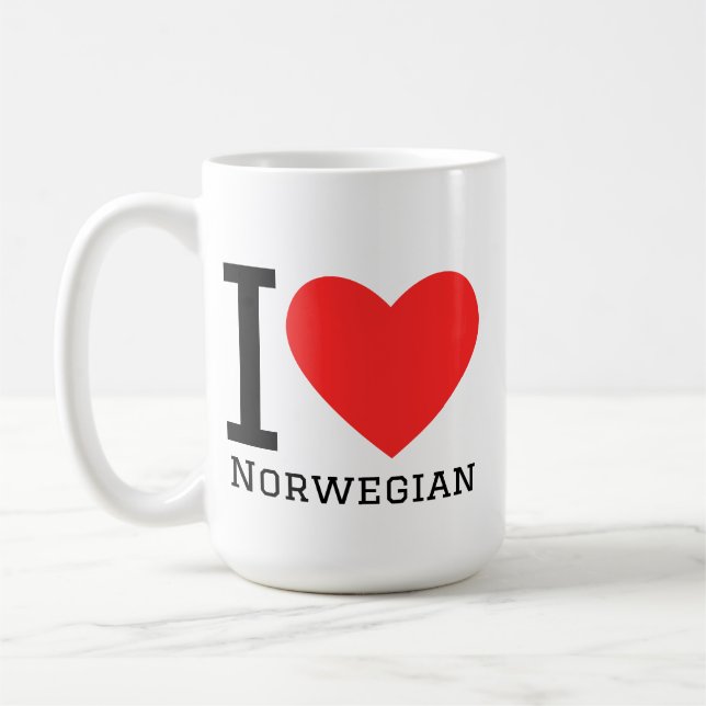Taza De Café Me encanta el noruego  (Izquierda)