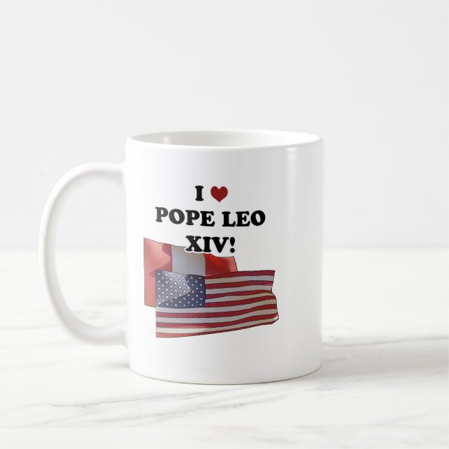 Taza De Café Me encanta el Papa León XIV Versión II (Izquierda)