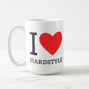 Taza De Café Me encanta el pegatina cuadrado de estilo duro