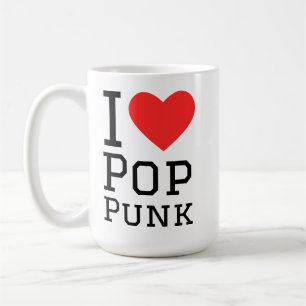 Taza De Café Me encanta el pegatina del punk pop cuadrado