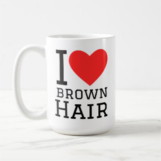 Taza De Café Me encanta el pelo marrón