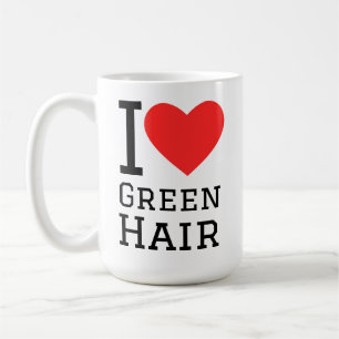 Taza De Café Me encanta el pelo verde