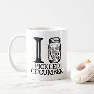 Taza De Café Me encanta el pepino picado - pepino de rosca vint