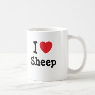 Taza De Café Me encanta el personalizado de corazón de ovejas p