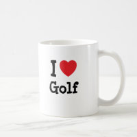 Me encanta el personalizado del corazón del golf p