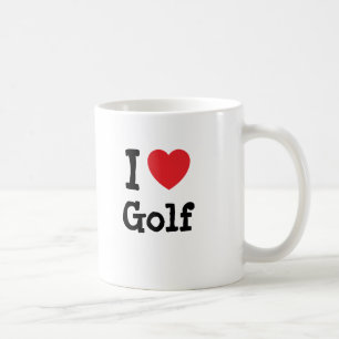 Taza De Café Me encanta el personalizado del corazón del golf p