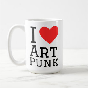 Taza De Café Me encanta el punk de arte pegatina cuadrado