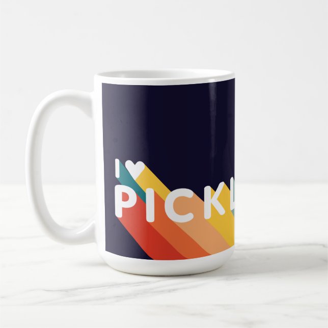 Taza De Café Me encanta el retro arcoiris de bola (Izquierda)
