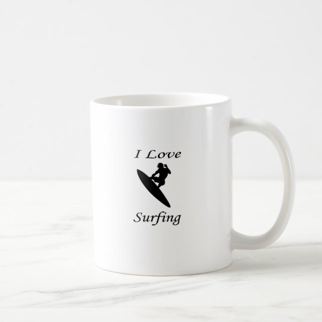 Taza De Café Me encanta el surf (Derecha)