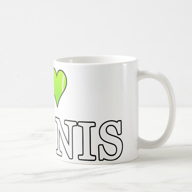 Taza De Café Me encanta el tenis (Derecha)