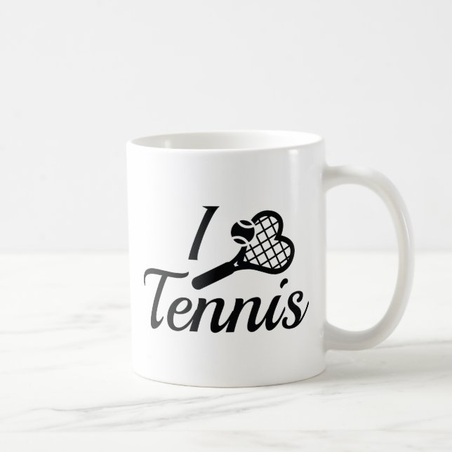 Taza De Café Me encanta el tenis (Derecha)