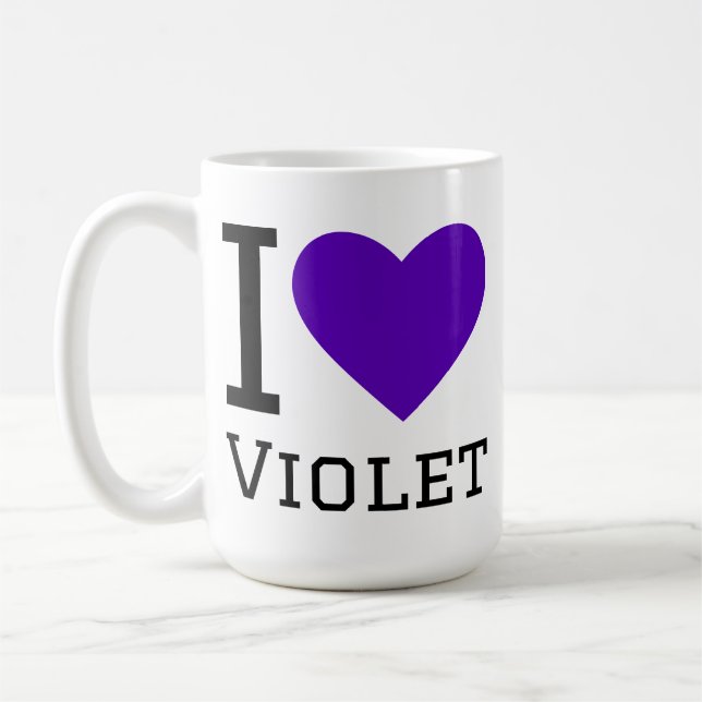 Taza De Café Me encanta el violeta  (Izquierda)
