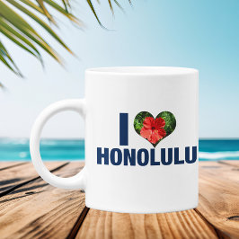 Taza De Café Me Encanta Honolulu Cute Flor Hawaití Hibiscus