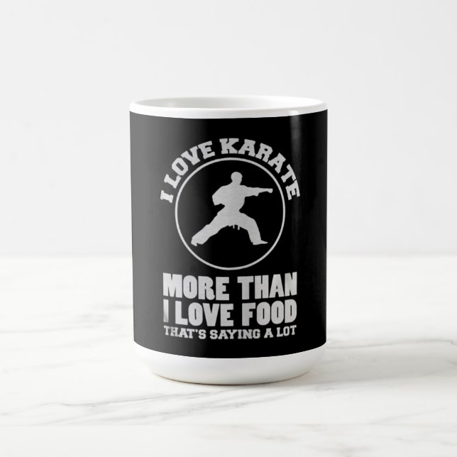 Taza De Café Me encanta Karate más de lo que me encanta el rega (Centro)