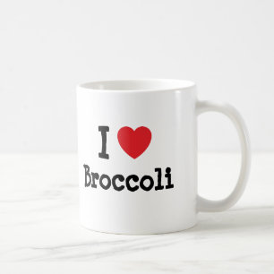 Taza De Café Me encanta la camiseta del corazón de Broccoli