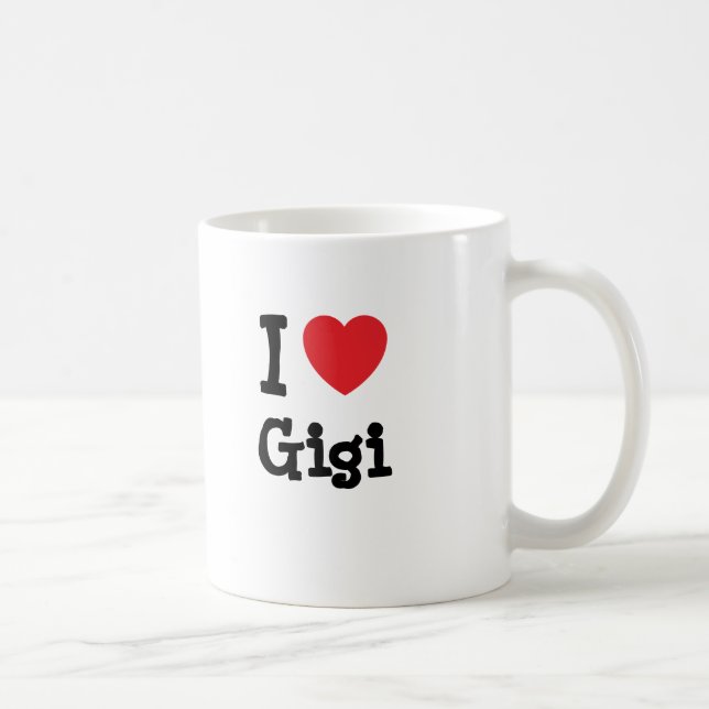 Taza De Café Me encanta la camiseta del corazón de Gigi (Derecha)
