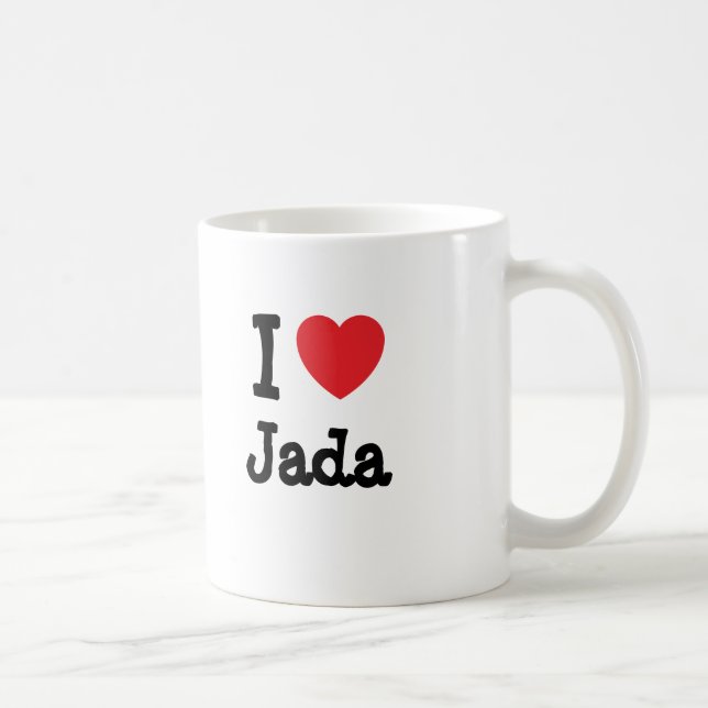 Taza De Café Me encanta la camiseta del corazón de Jada (Derecha)