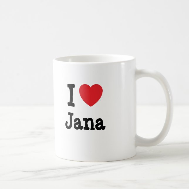 Taza De Café Me encanta la camiseta del corazón de Jana (Derecha)