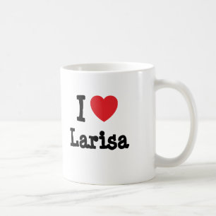 Taza De Café Me encanta la camiseta del corazón de Larisa