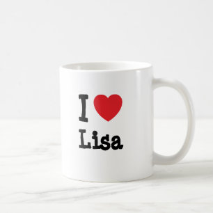Taza De Café Me encanta la camiseta del corazón de Lisa