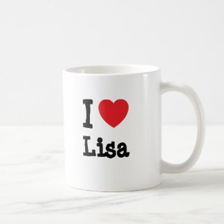 Taza De Café Me encanta la camiseta del corazón de Lisa