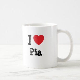 Taza De Café Me encanta la camiseta del corazón de Pia