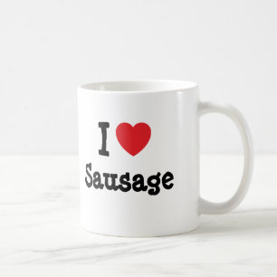Taza De Café Me encanta la camiseta del corazón de Sausage