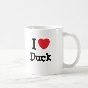 Taza De Café Me encanta la camiseta del corazón del pato