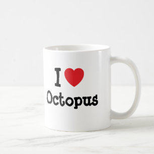 Taza De Café Me encanta la camiseta del corazón del pulpo