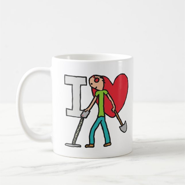 Taza De Café Me encanta la detección Metalizado (Izquierda)