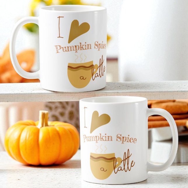 Taza De Café Me Encanta La Especie De Calabaza Un Poco Humoríst (View on both sides of the ceramic mug handle)