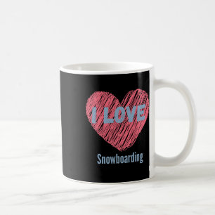 Taza De Café Me encanta la imagen del corazón de Snowboard