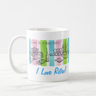 Taza De Café Me encanta la invitación adolescente retro