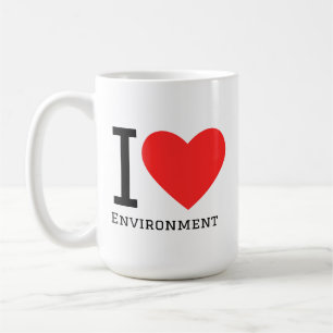Taza De Café Me encanta la pegatina cuadrada del medio ambiente