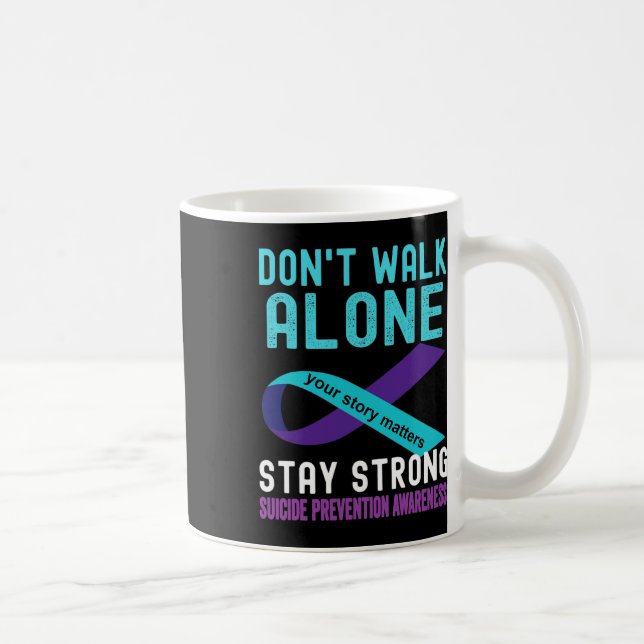 Taza De Café Me encanta la prevención del suicidio Verde azulad (Derecha)